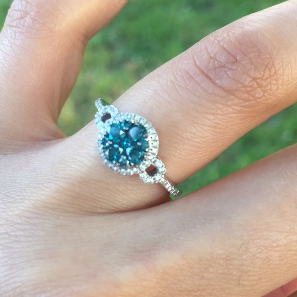 Le Vian genuine blue diamond ring sz 5.5 - Picture 3 of 8